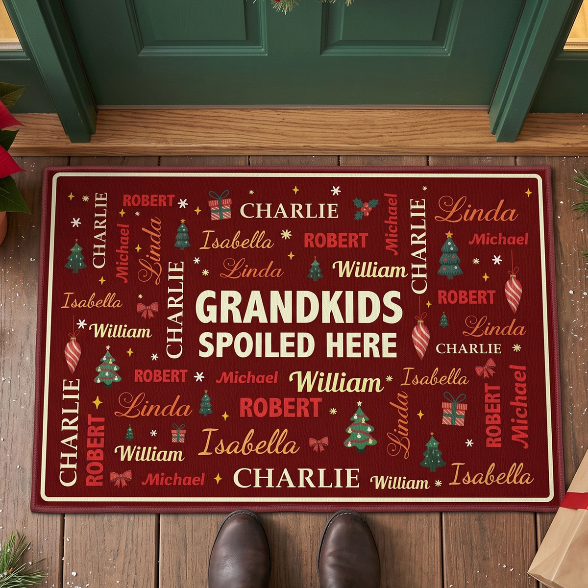 Grandkids Spoiled Here - Customize With Kids Names - Personalized Doormat
