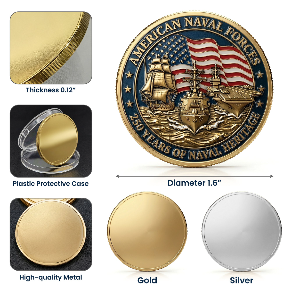 250 Years American Naval Forces - Coin