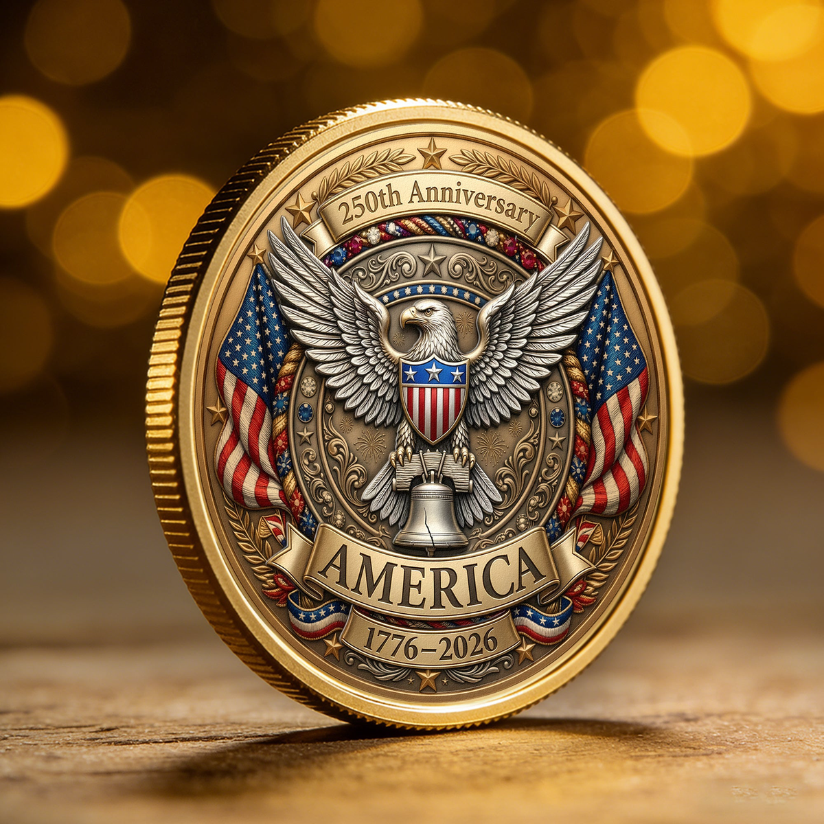 250 Years Of Freedom American Eagle Liberty Bell - Coin