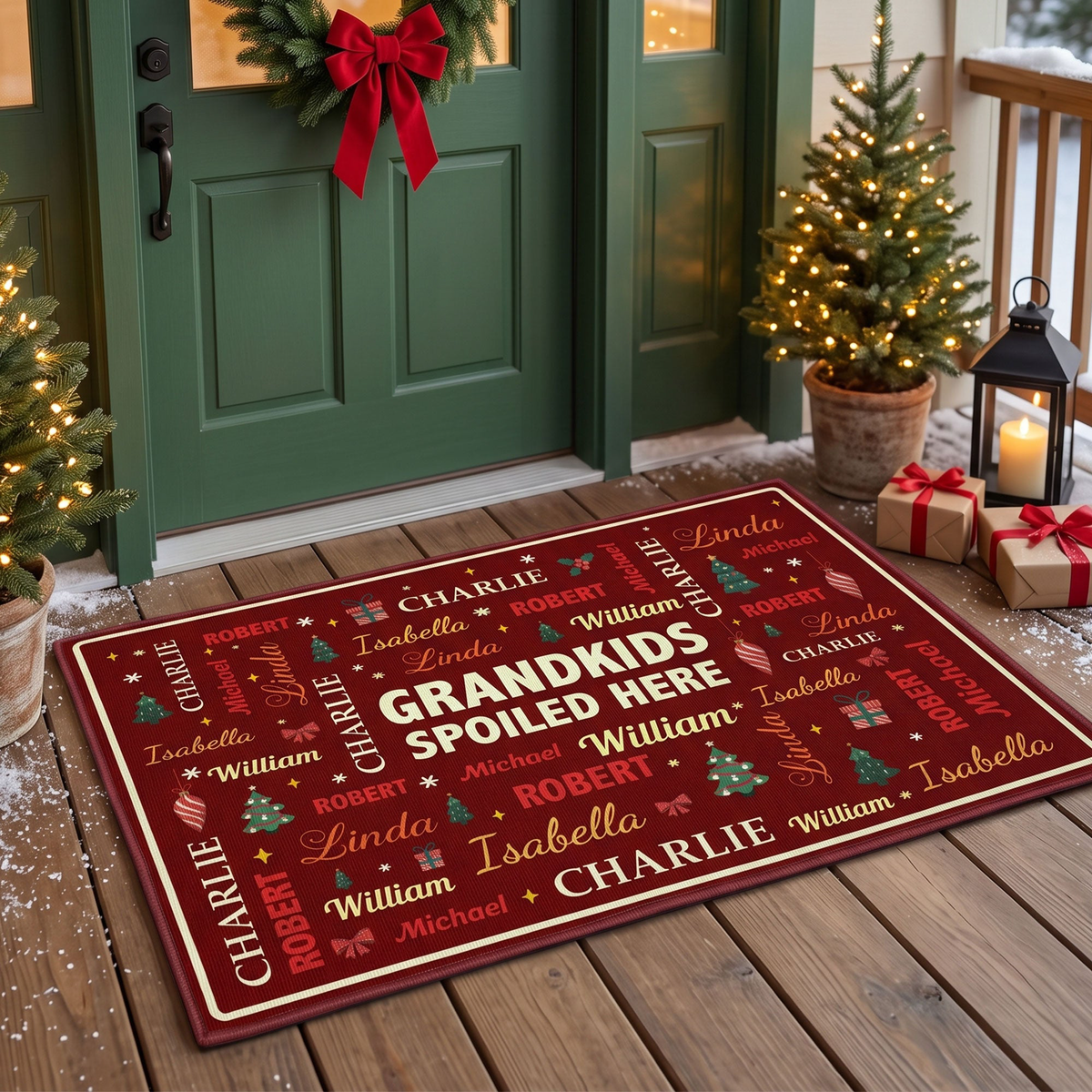 Grandkids Spoiled Here - Customize With Kids Names - Personalized Doormat