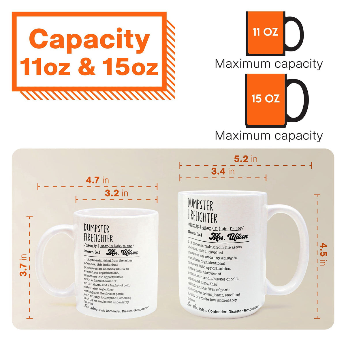 Corporate Gifts Funny Mug - Dumpster Firefighter - Fun Gifts For Coworker, Workplace Besties, Friends, Boss - Personalized Mug