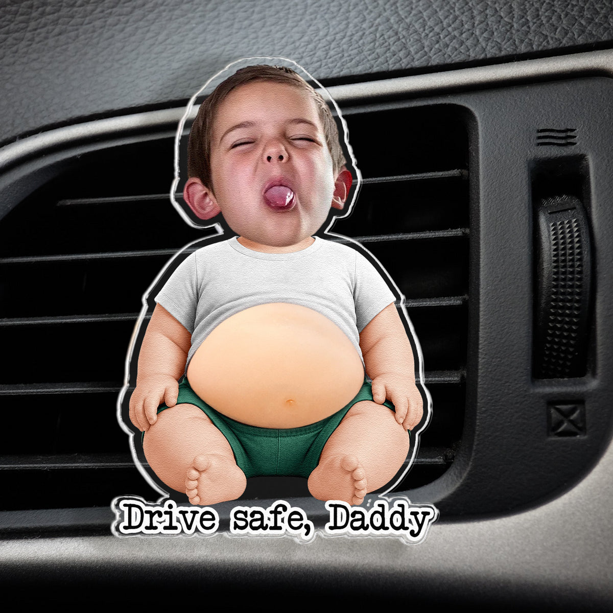3D Cute Squishy Kid & Baby - Custom Face - Personalized Car Vent Clip