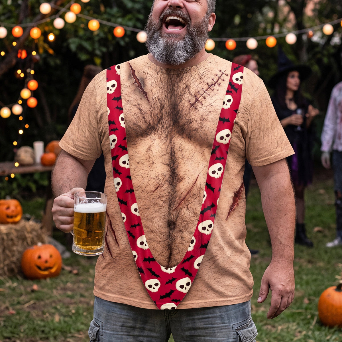 3D Hairy Body Swimsuit For Halloween - Personalized Shirt