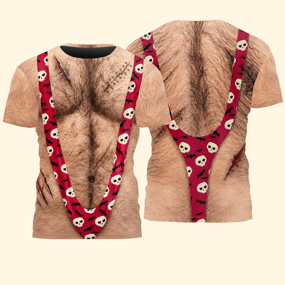 3D Hairy Body Swimsuit For Halloween - Personalized Shirt