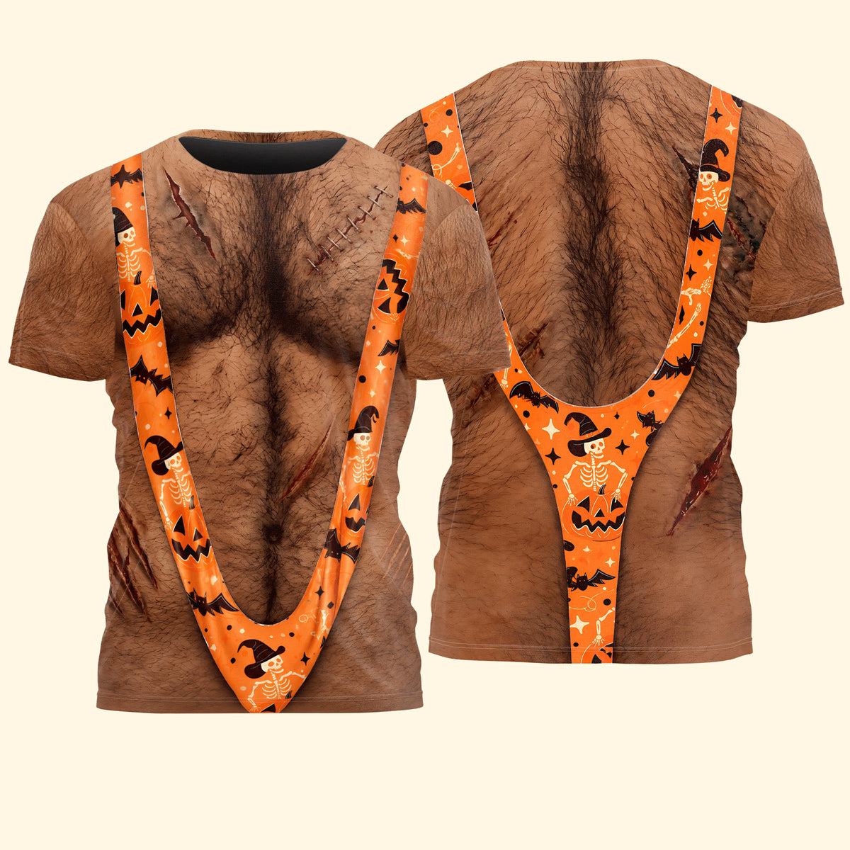 3D Hairy Body Swimsuit For Halloween - Personalized Shirt