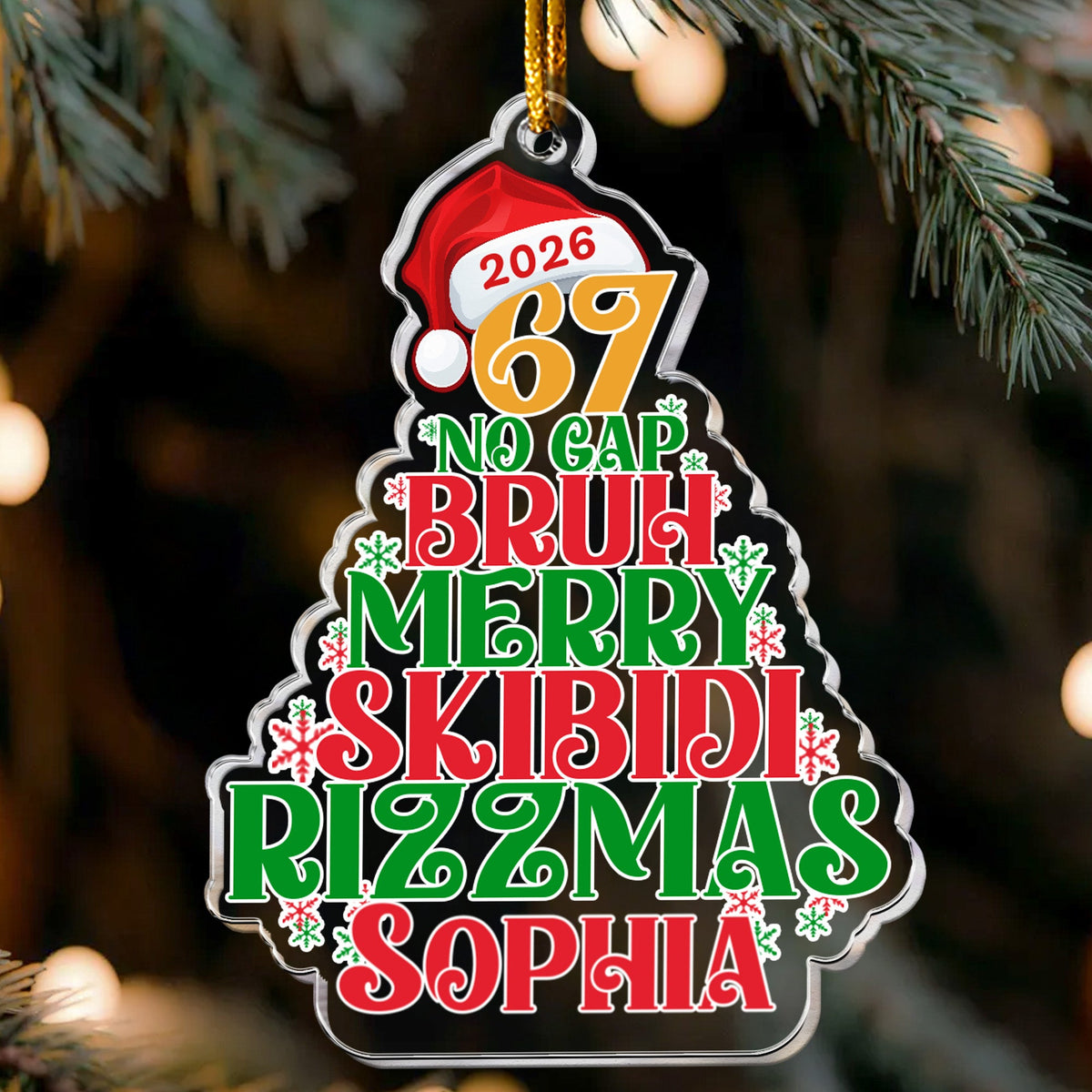67 Bruh 2026 Slang - Personalized Acrylic Ornament