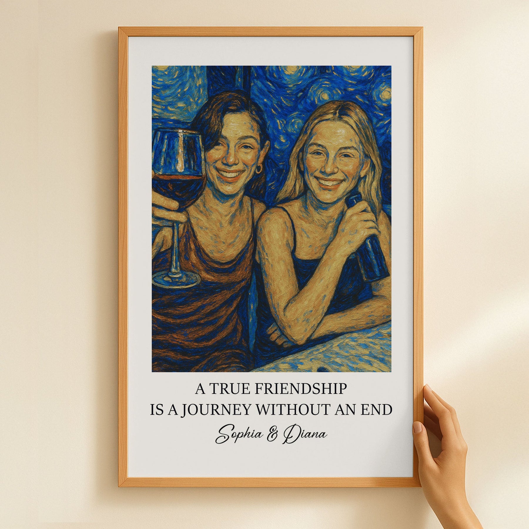 A True Friendship Is A Journey Without An End Van Gogh Art - Personalized Photo Poster - Gift For Friend