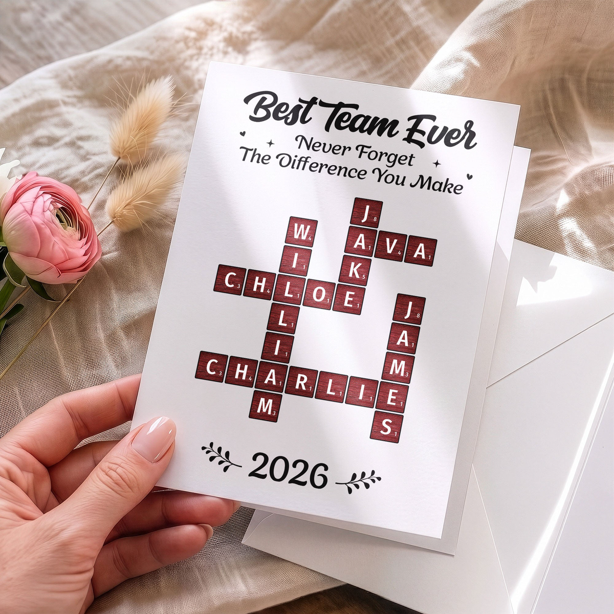 Best Team Ever Scrabble - Personalized Cards