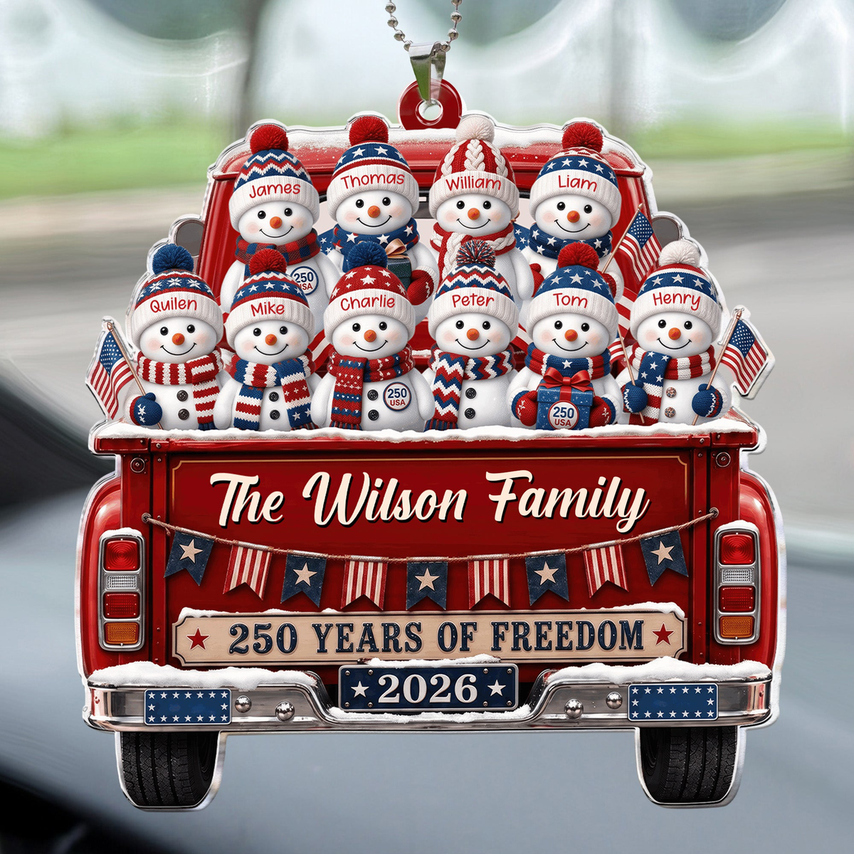 America 250Th Anniversary Christmas - Personalized Rear View Mirror Accessory