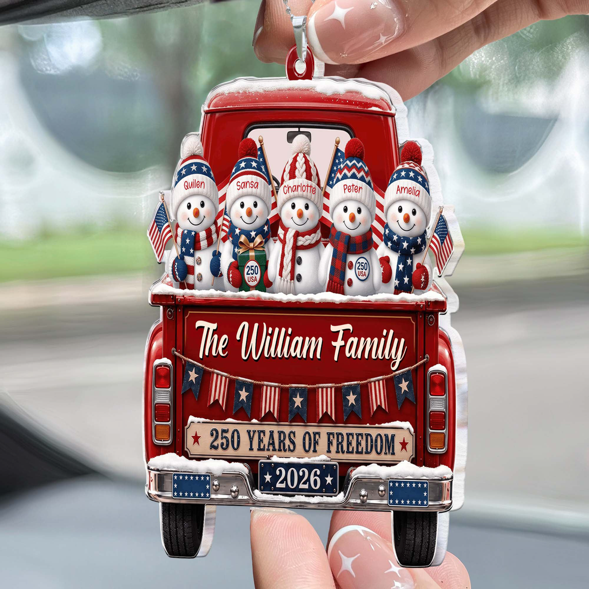 America 250Th Anniversary Christmas - Personalized Rear View Mirror Accessory