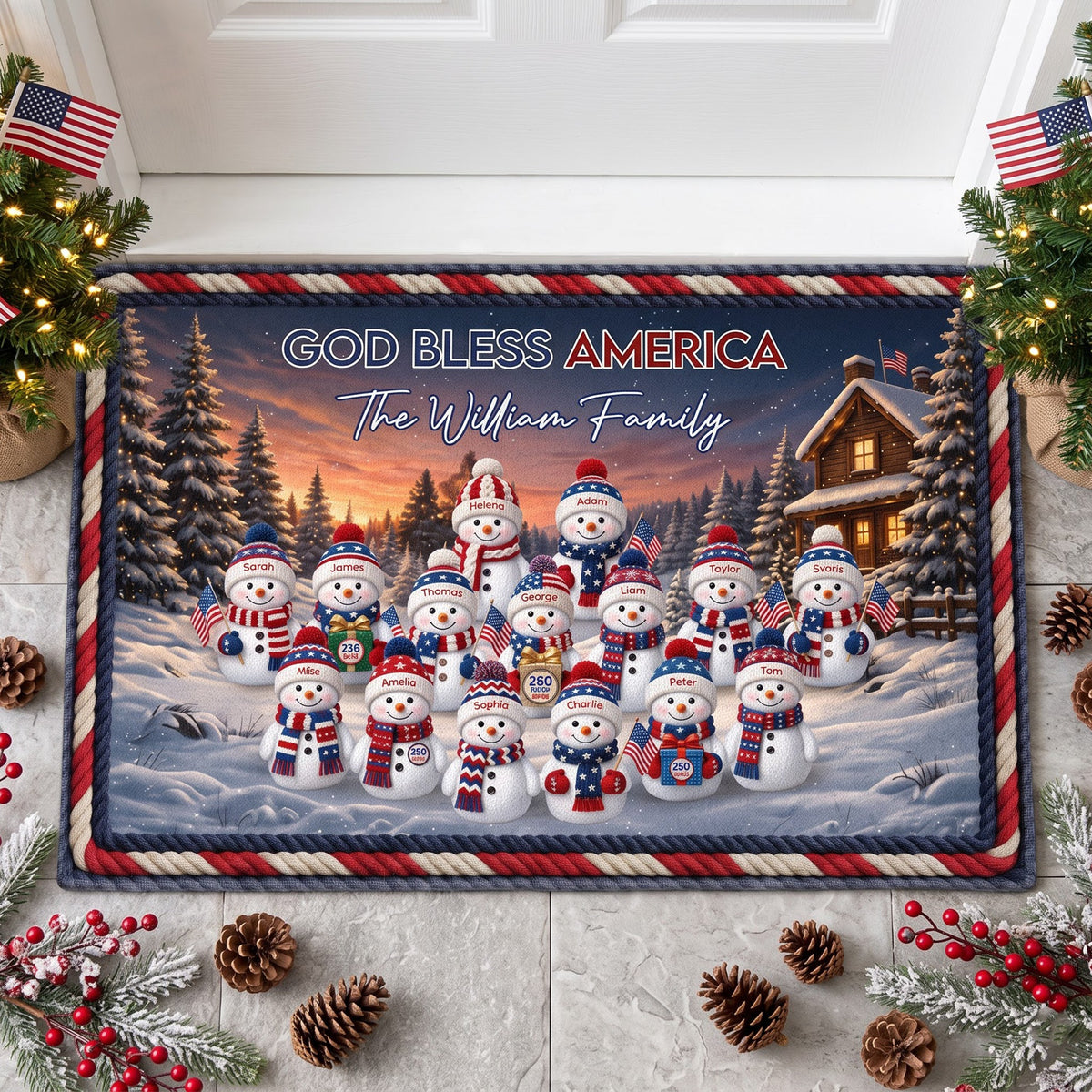 America_250Th_Anniversary_Christmas_Gifts_For_Mom_Dad_Family_Personalized_Doormat_2