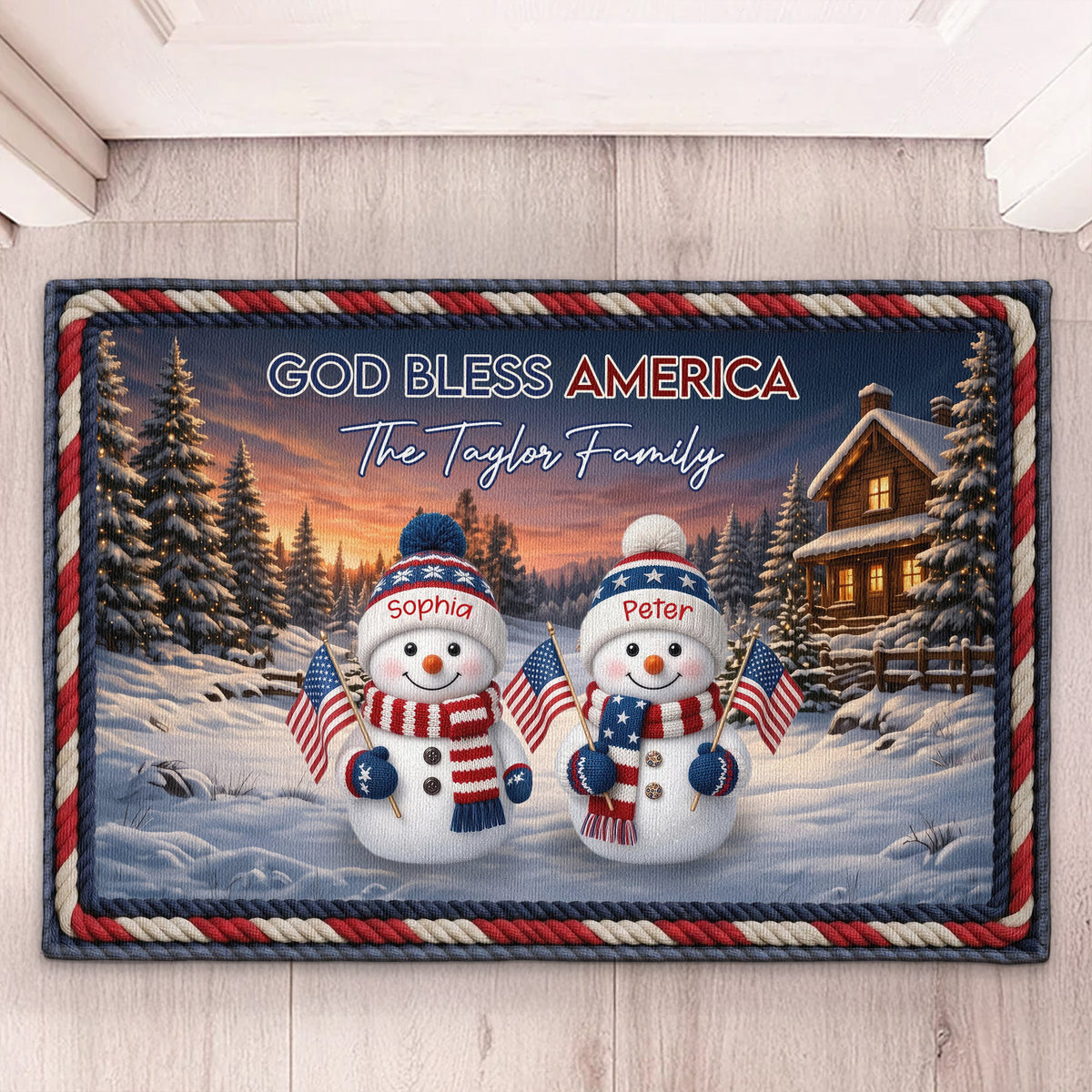 America 250th Anniversary Christmas Gifts For Mom, Dad, Family - Personalized Doormat
