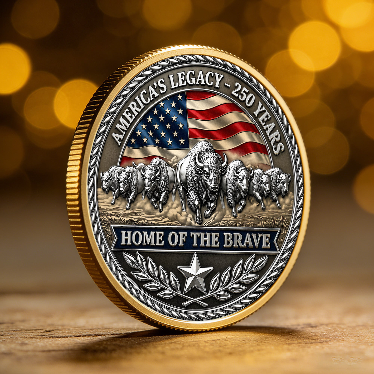 America's Legacy 250 Years Bison - Coin