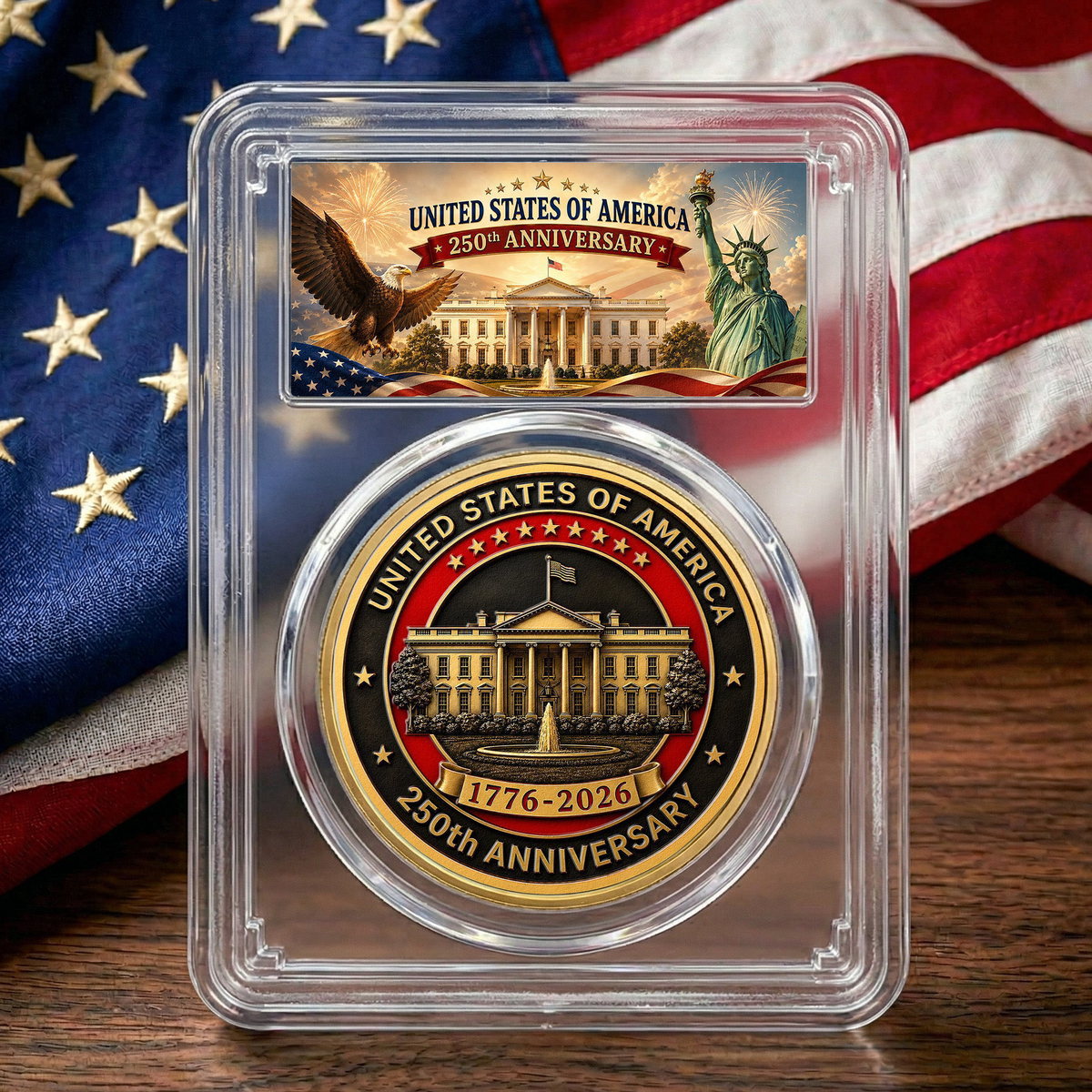 American Symbol 250 Years Of Freedom White House - Coin
