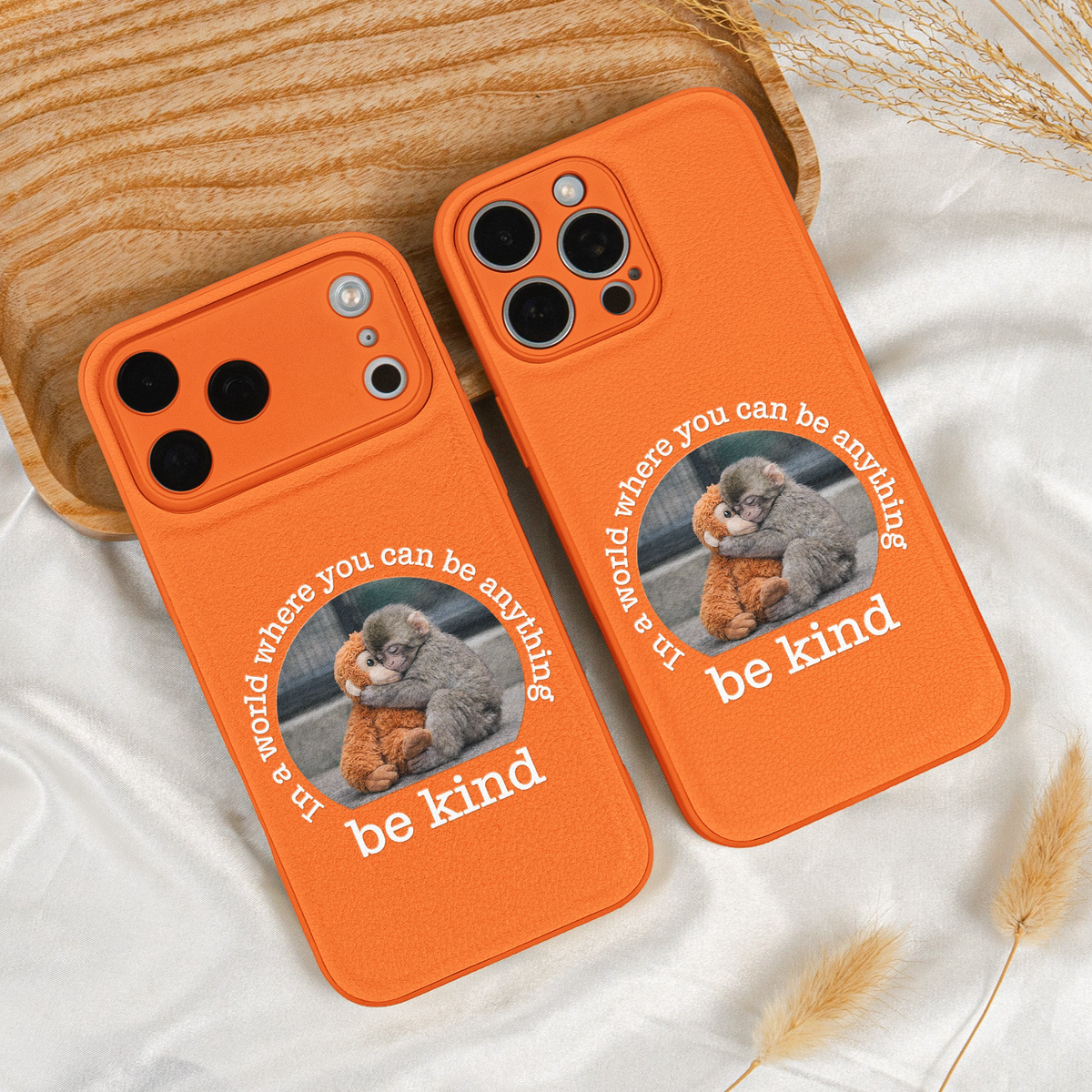 Baby Punch Monkey - Be Kind, Punch The Abandoned Baby Monkey Gift For Animal Lover - Leather Phone Case