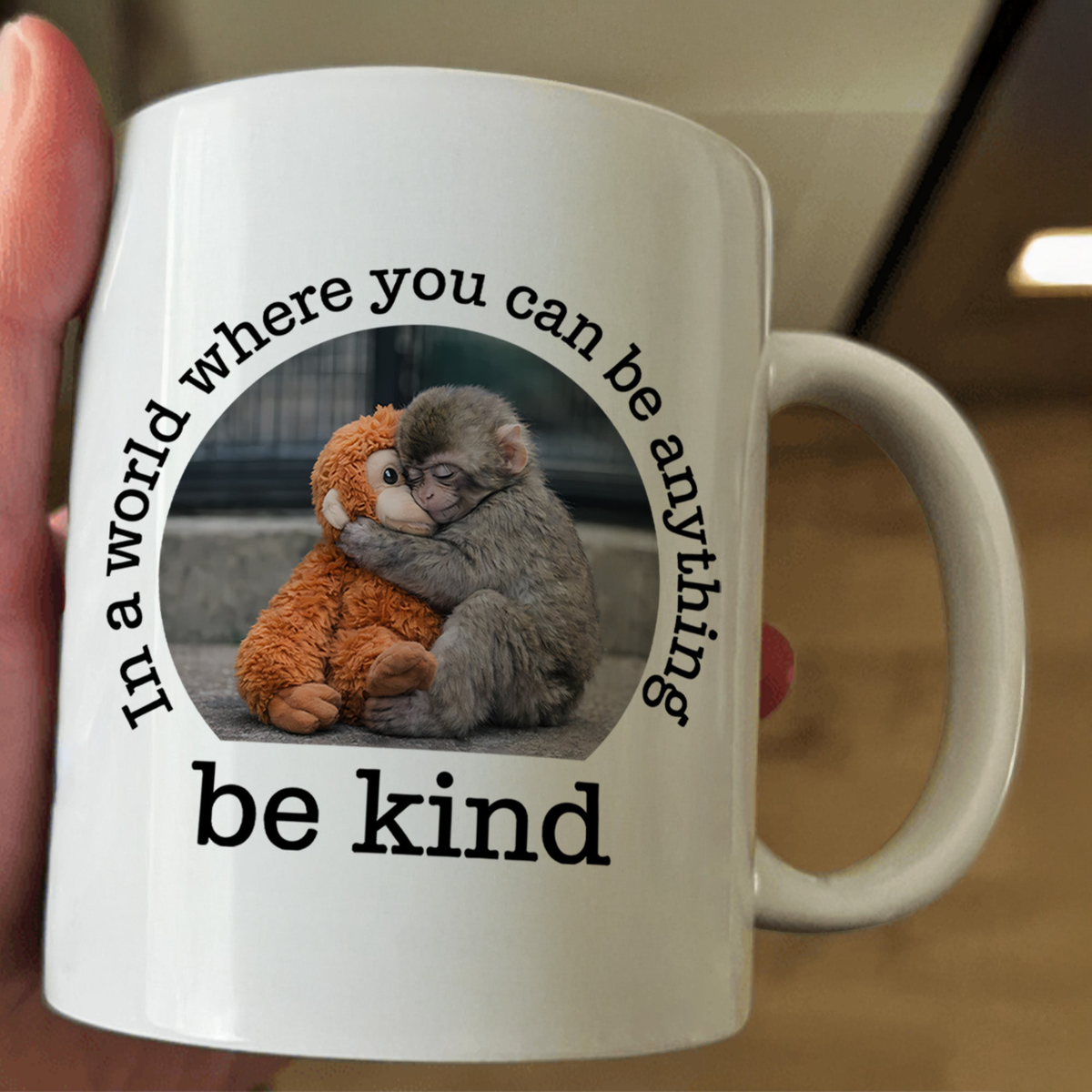 Be Kind - Baby Punch Monkey Gift For Animal Lovers - Mug