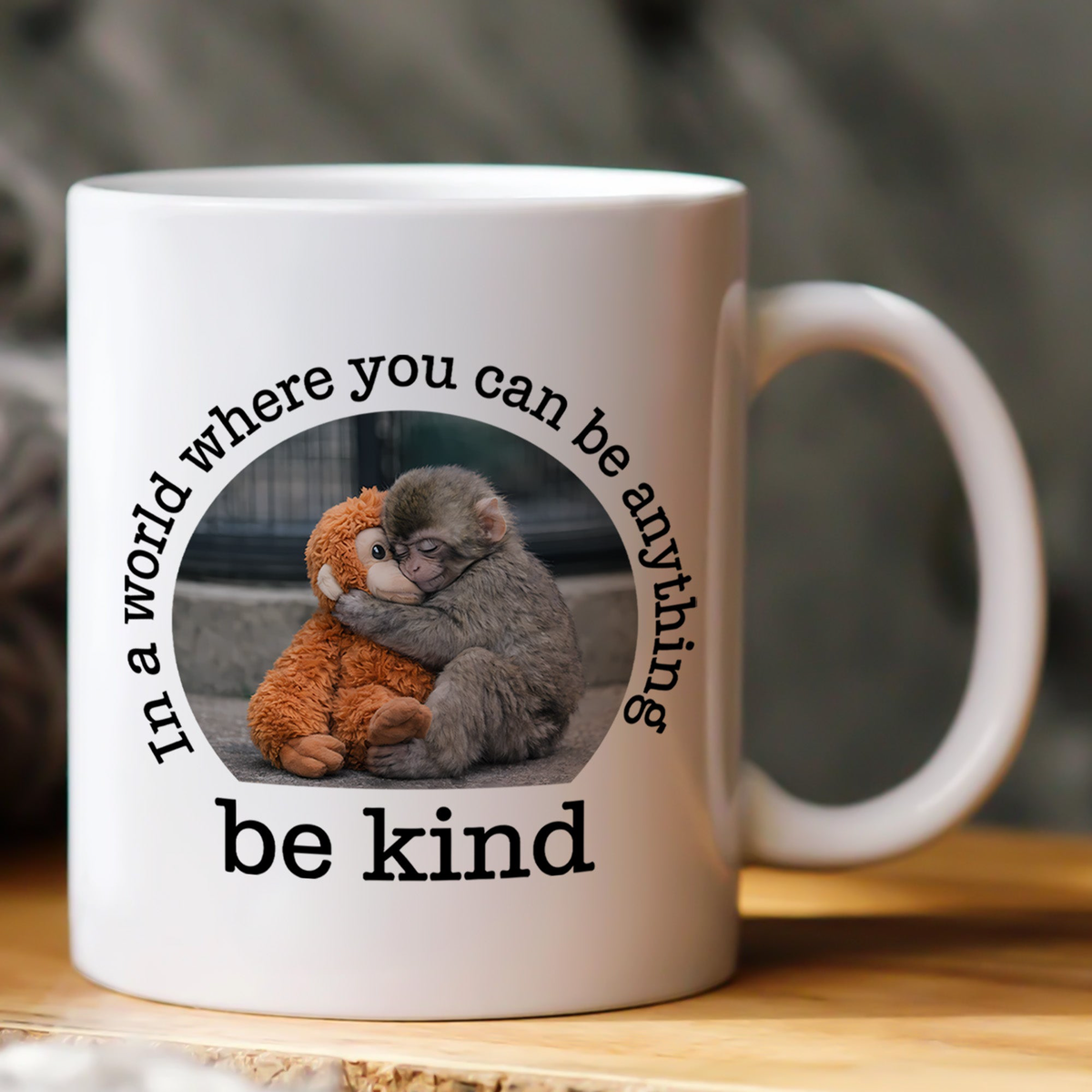 Be Kind - Baby Punch Monkey Gift For Animal Lovers - Mug