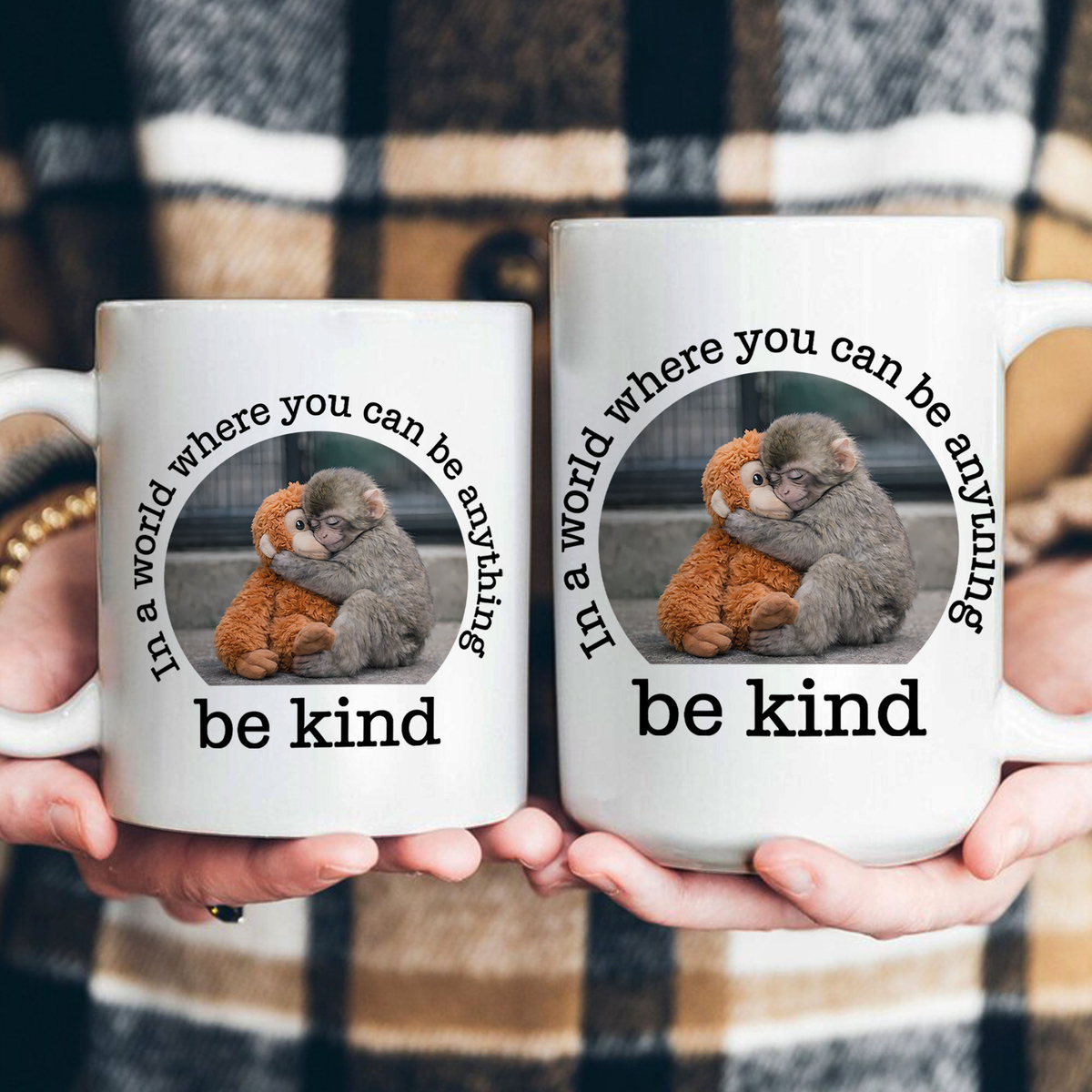 Be Kind - Baby Punch Monkey Gift For Animal Lovers - Mug