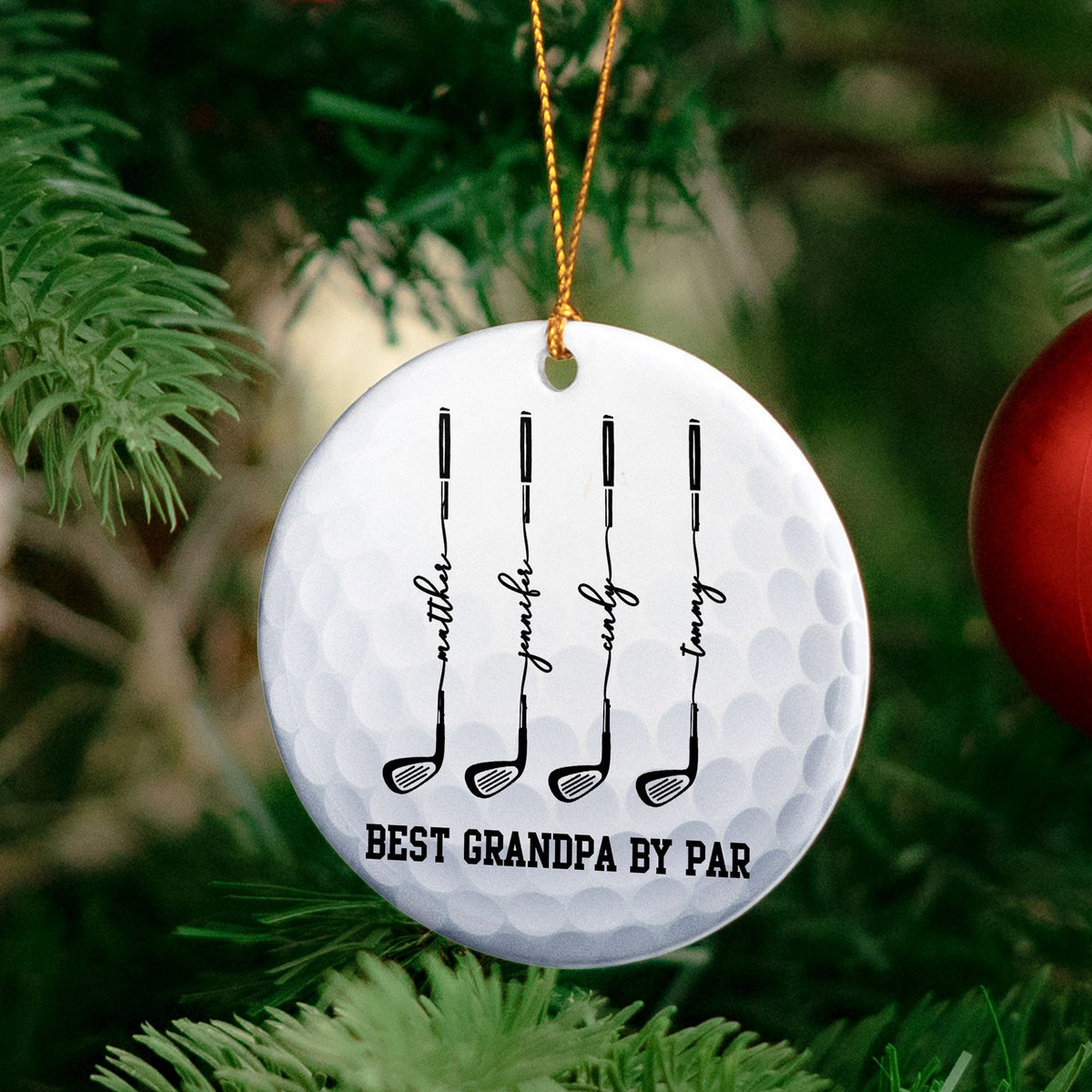 Best Grandpa By Par - Personalized Ornament