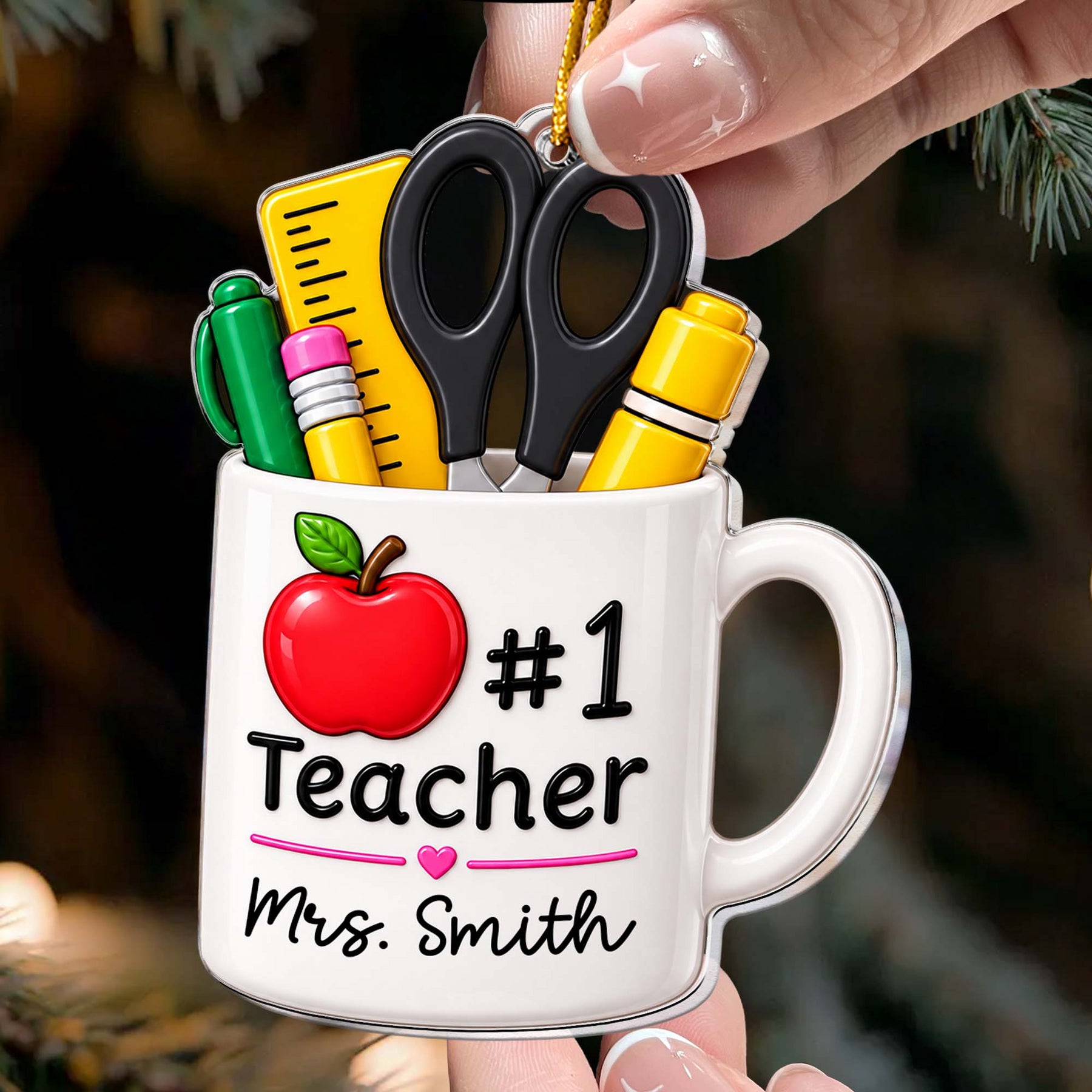 Best Teacher Mug - Personalized Ornament