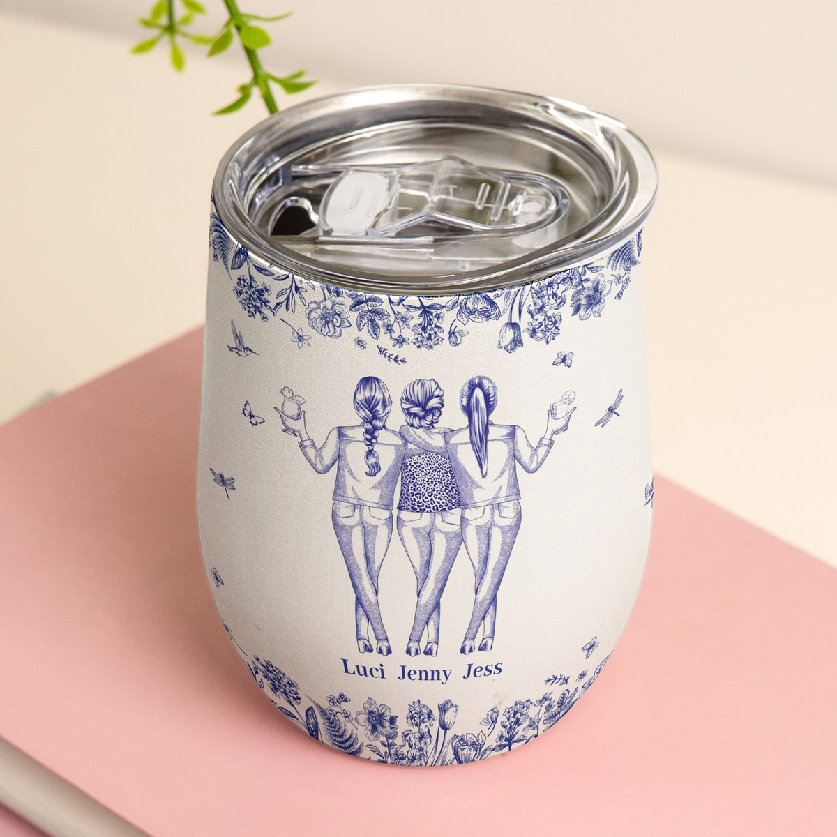 Besties, Alcohol Tolerating, Bonding Over, Keeping Each Other Sane - Personalized Wine Tumbler