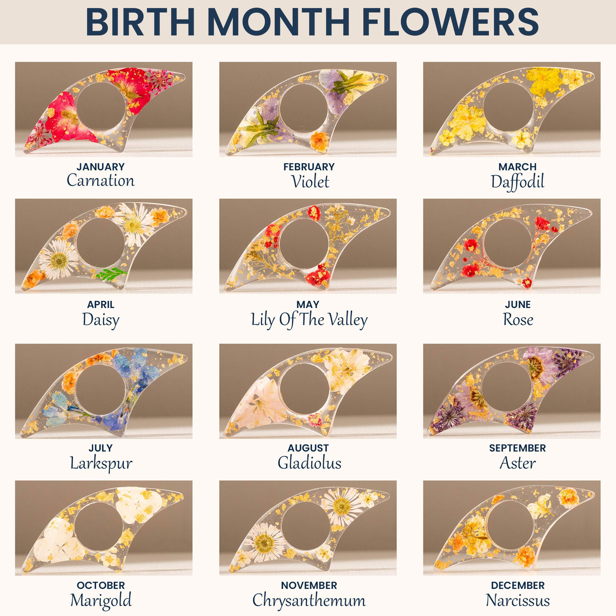 Birth Flower Book Lover - Resin Book Page Holder