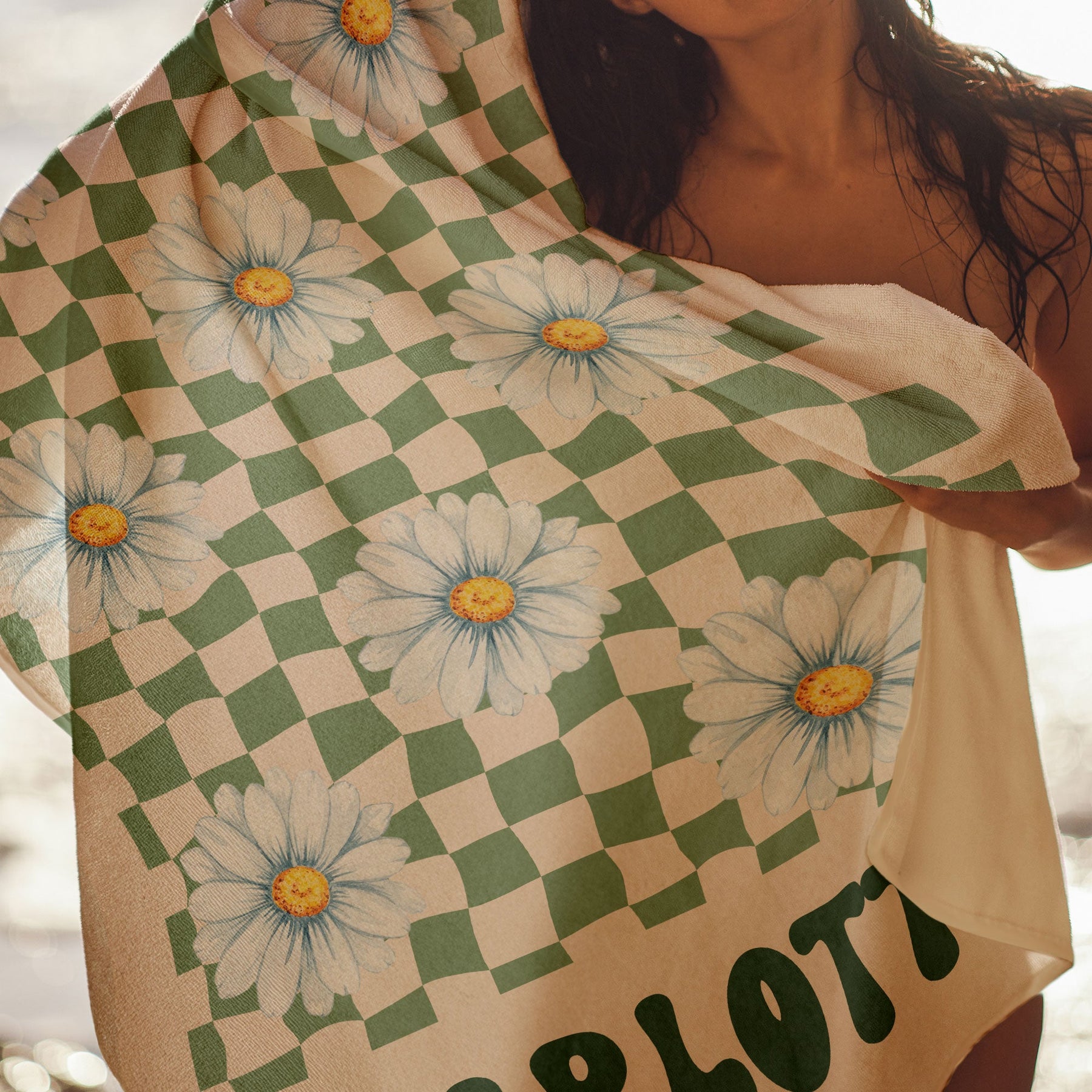 Birth Flower - Personalized Quick-Dry Beach Towel