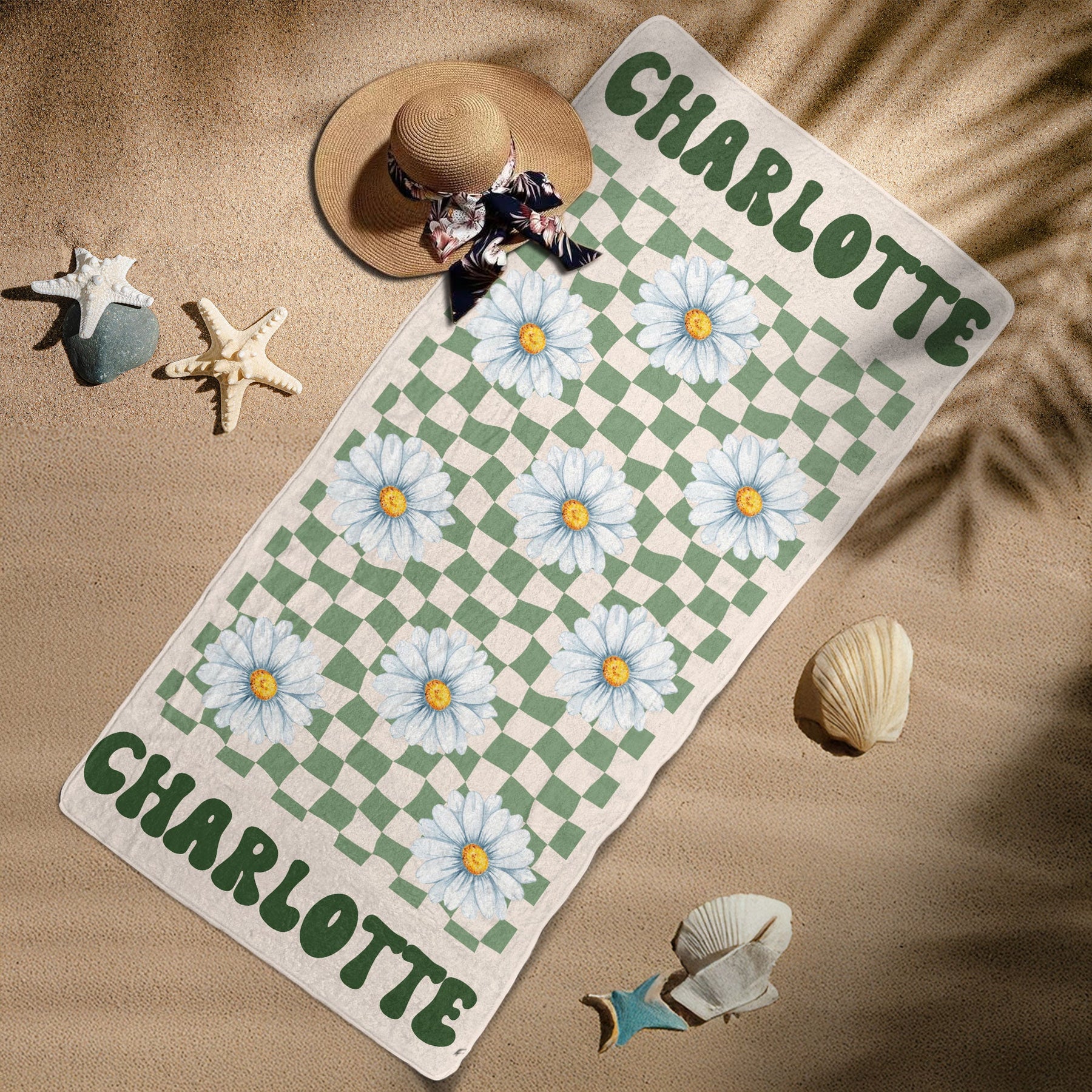 Birth Flower - Personalized Quick-Dry Beach Towel