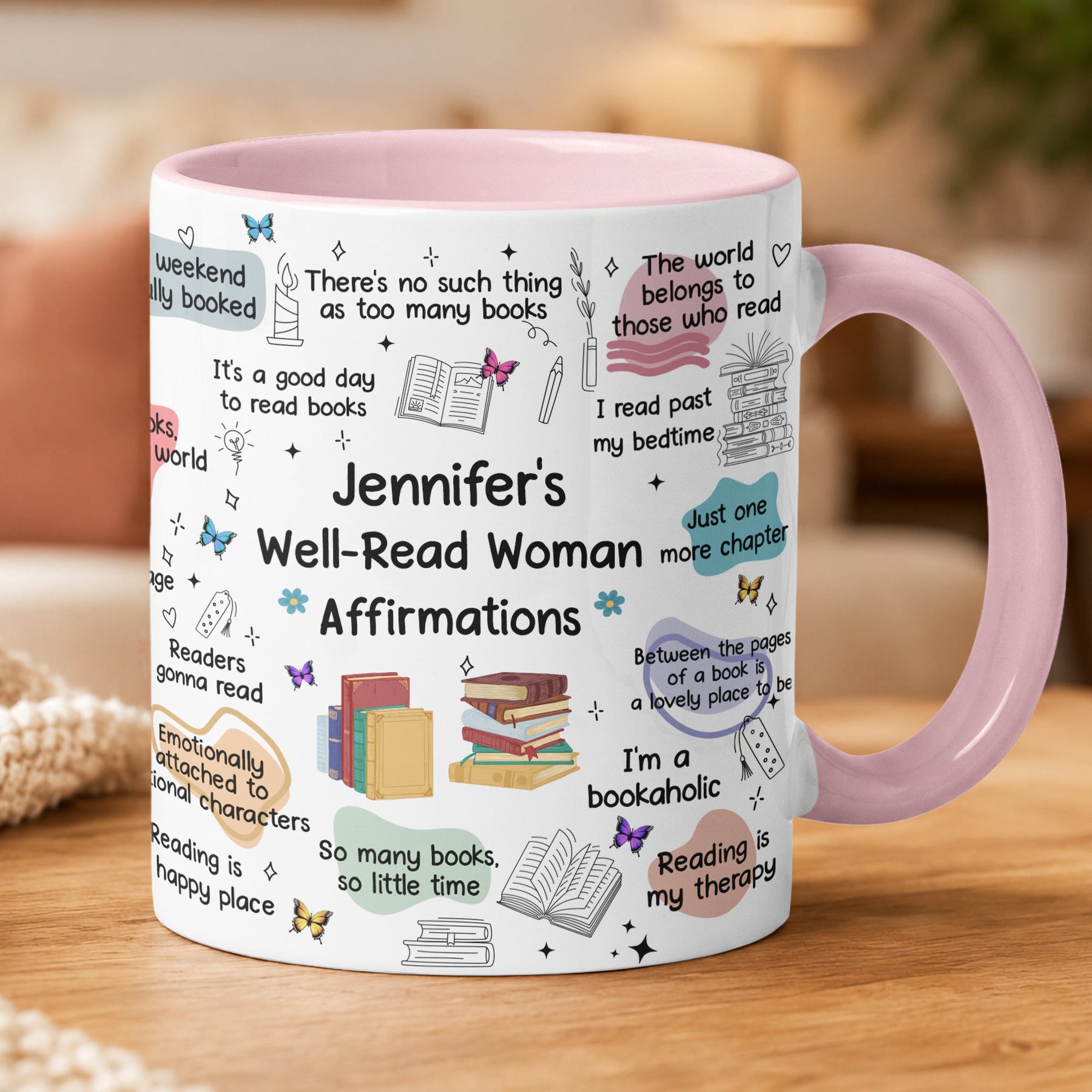 Book Mug Affirmations - Gifts For Book Lovers, Book Club - Personalized Mug