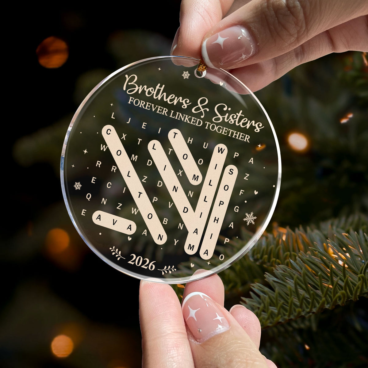 Brothers & Sisters Forever Linked Together Christmas Gifts For Siblings Family - Personalized Ornament