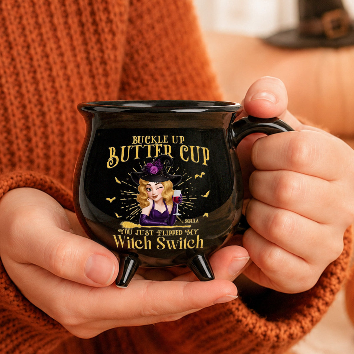 Buckle Up Butter Cup You Just Flipped My Witch Switch Halloween - Personalized Mug