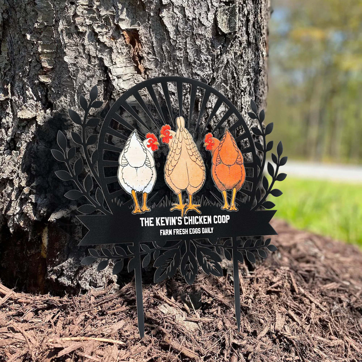 Chicken Sign Fluffy Butt Hut Last One In Is A Rotten Egg - Personalized Garden Stake