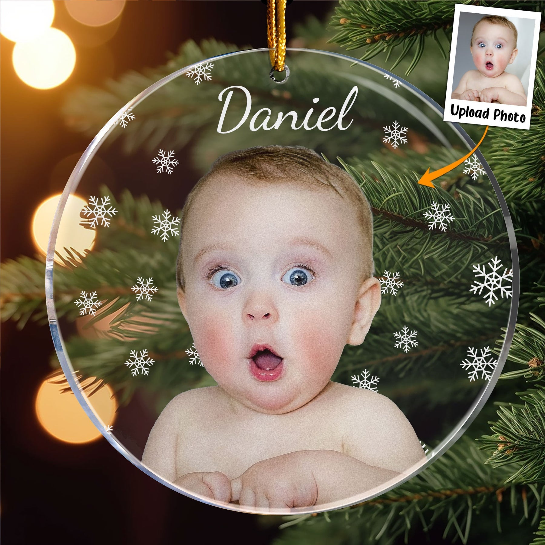 Custom Family Photo Ornament - Personalized Acrylic Photo Ornament