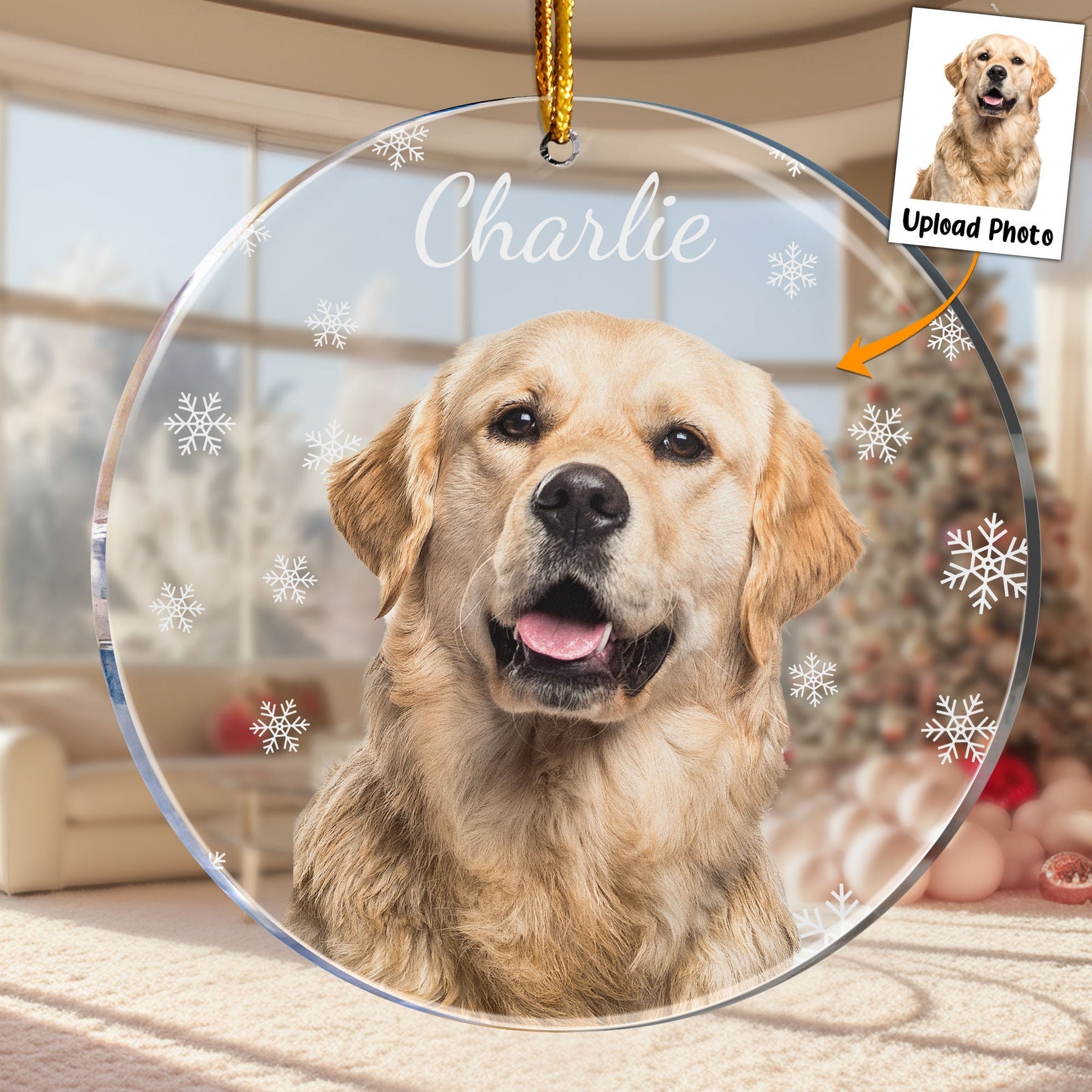 Custom Family Photo Ornament - Personalized Acrylic Photo Ornament
