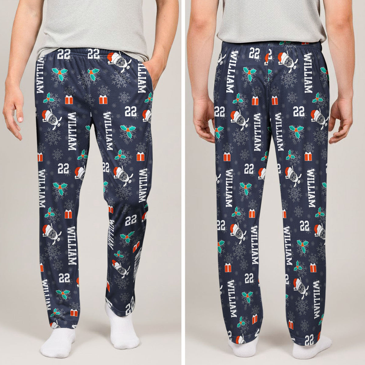 Christmas Gift Custom Name & Number For Hockey Lovers - Personalized Lounge Pants