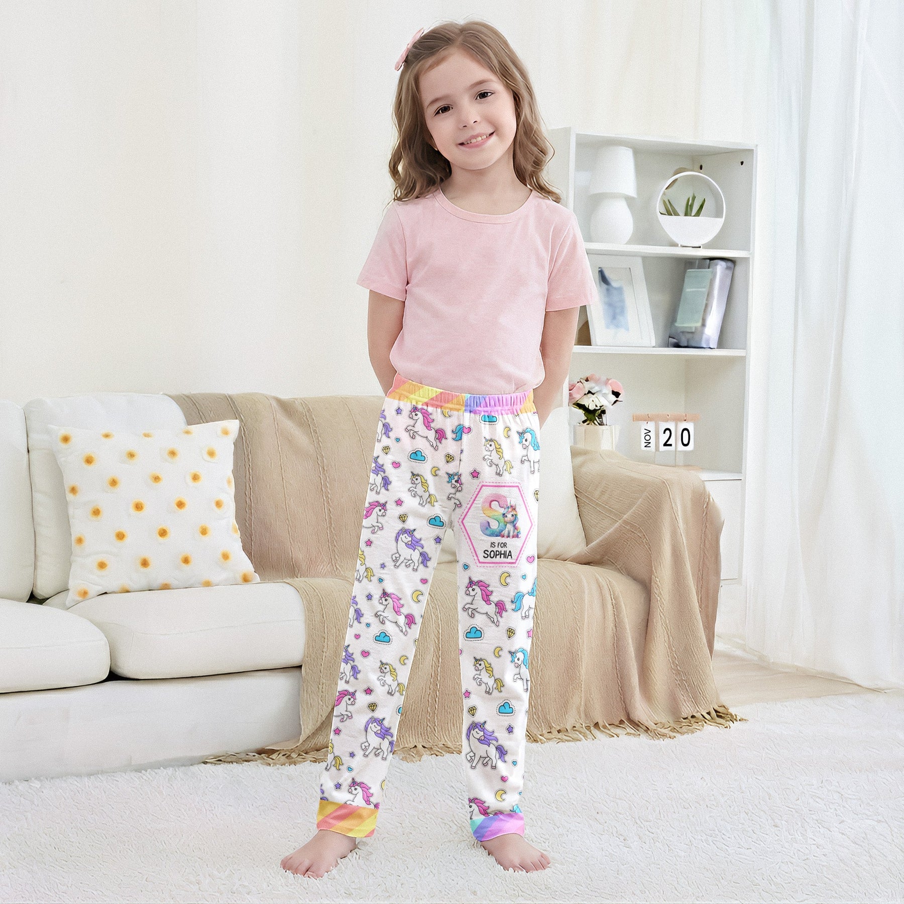 Construction Vehicles Truck, Unicorn Letter - Personalized Sweatpants