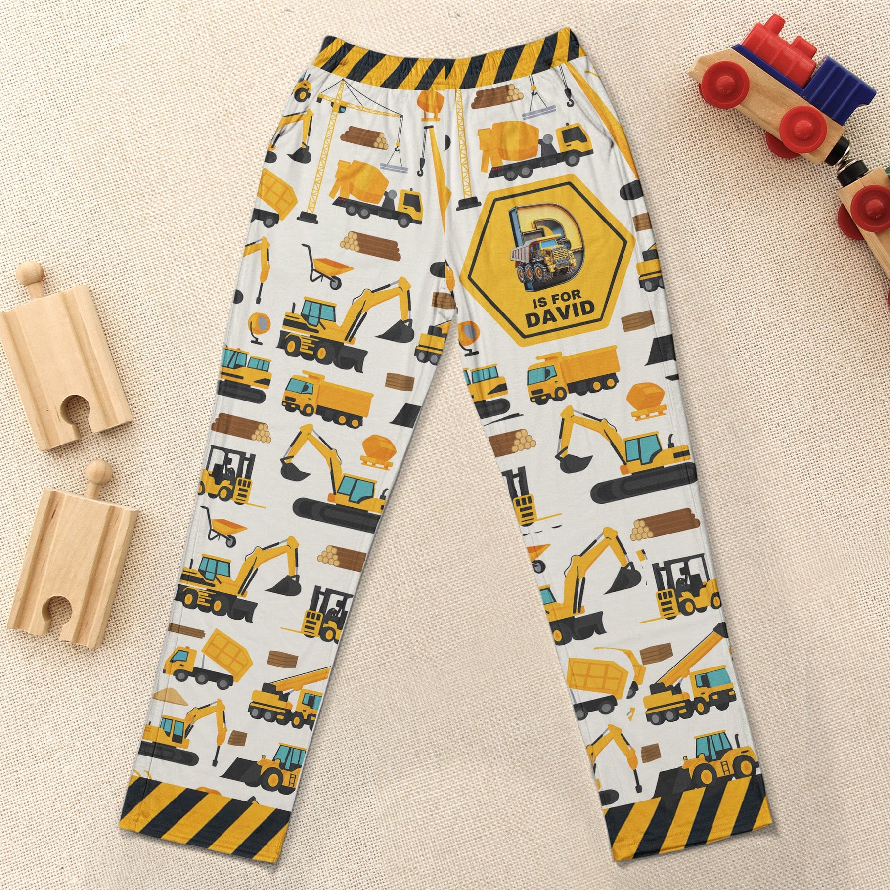 Construction Vehicles Truck, Unicorn Letter - Personalized Sweatpants