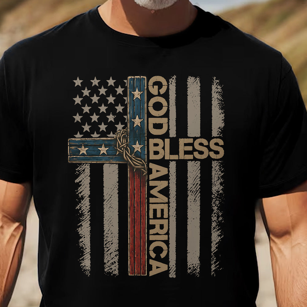Cross God Bless America - Shirt