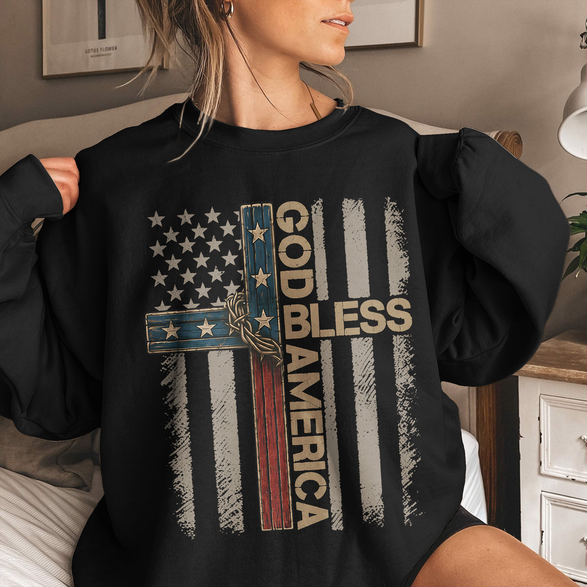 Cross God Bless America - Shirt
