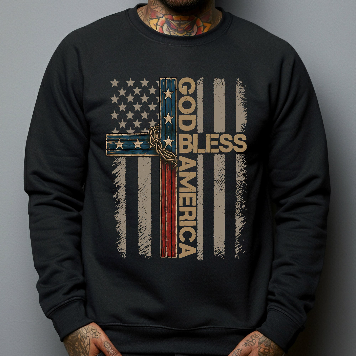 Cross God Bless America - Shirt