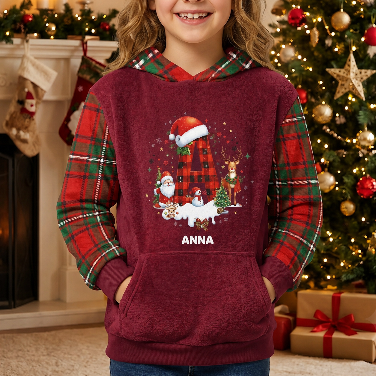 Custom Alphabet Christmas, Matching Christmas For Family - Personalized Hoodie