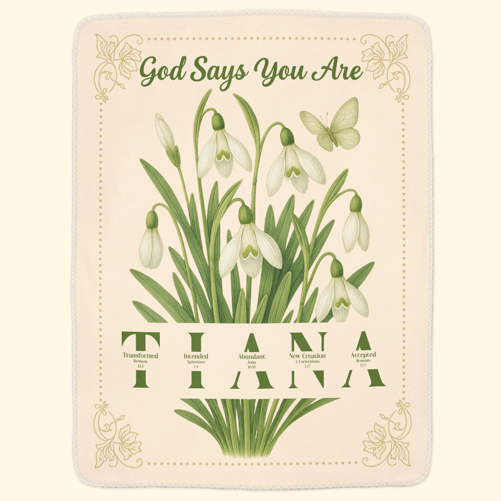 Custom Birth Flower And Name In Bible Verses For Women - Personalized Blanket