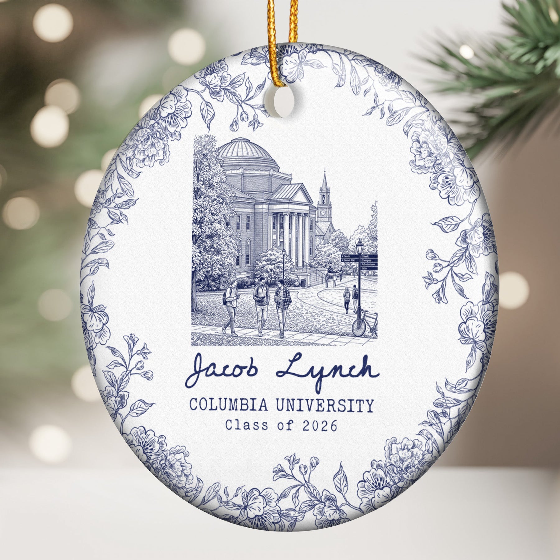 Custom Graduation Gift University Photo - Personalized Ornament