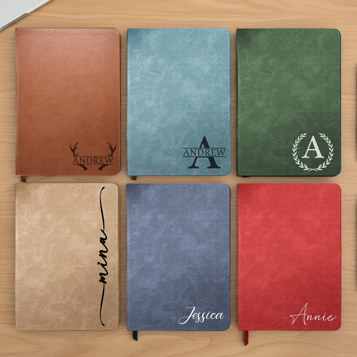Corporate Gifts Custom Monogram Initial Name For Her, Him - Personalized Leather Journal