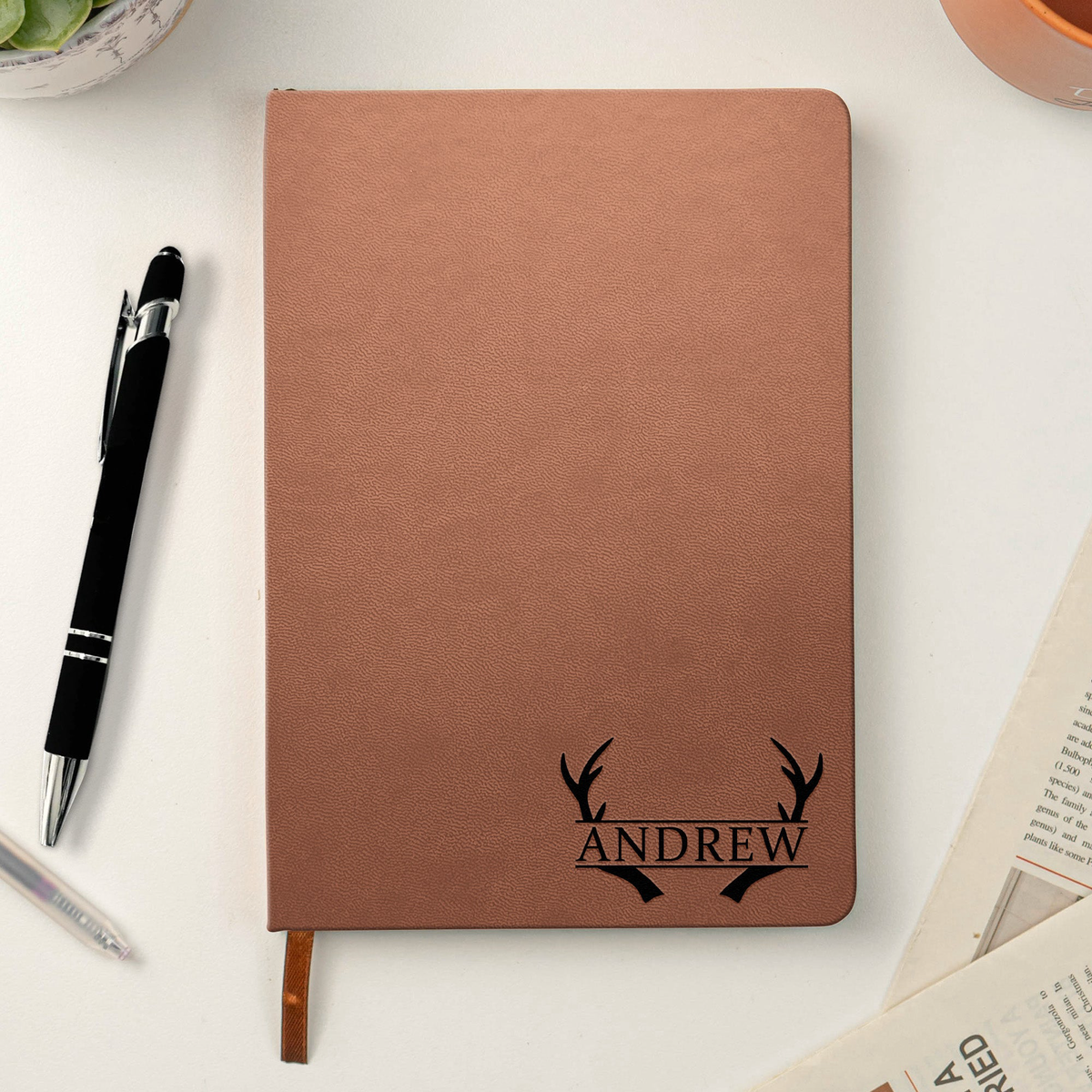 Corporate Gifts Custom Monogram Initial Name For Her, Him - Personalized Leather Journal