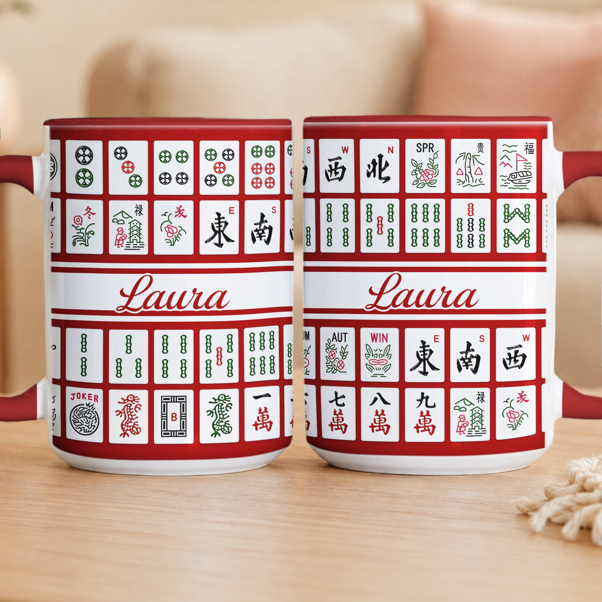 Custom Monogram, Name Gift For Mahjong Lovers - Personalized Mug