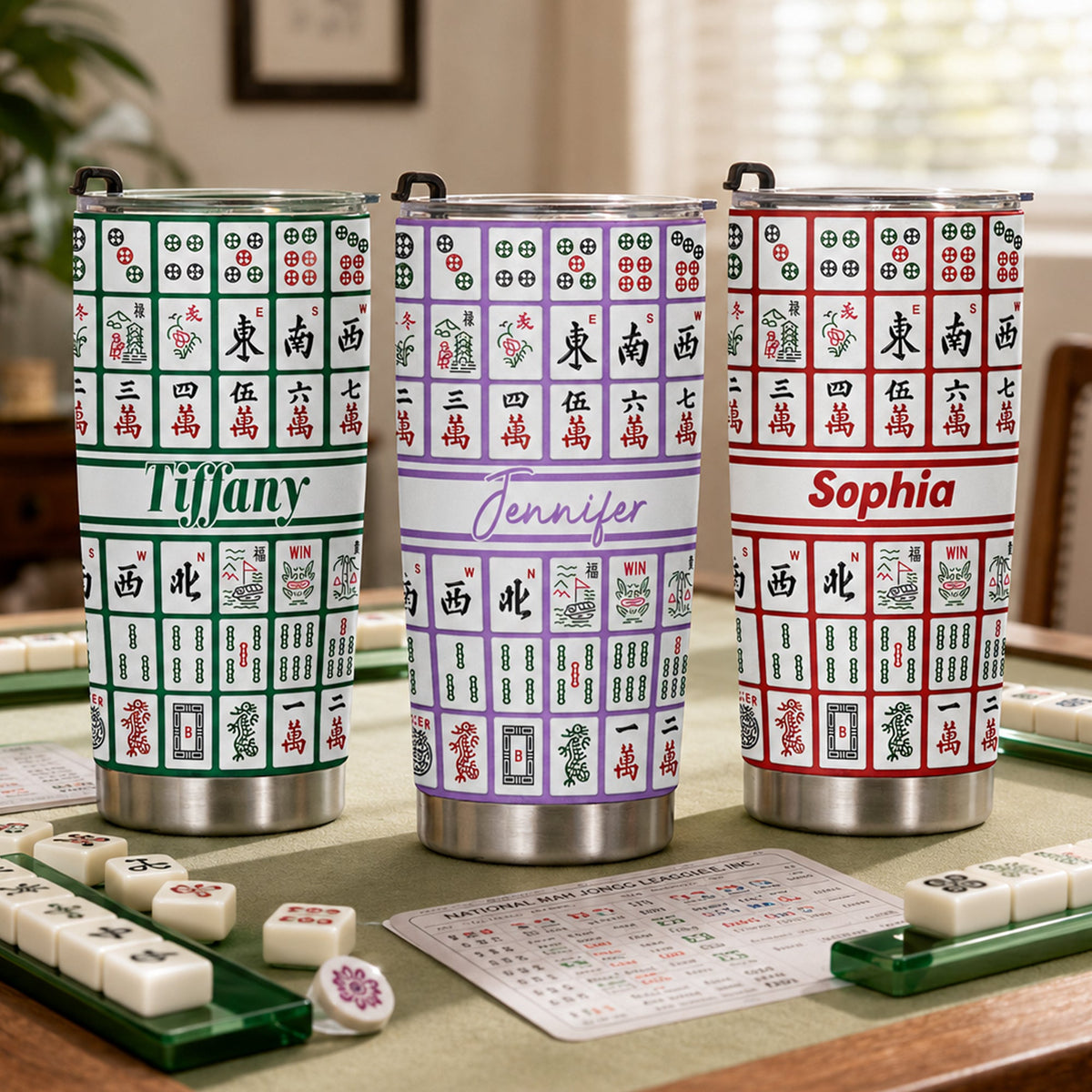 Custom Monogram, Name Gift For Mahjong Lovers - Personalized Tumbler