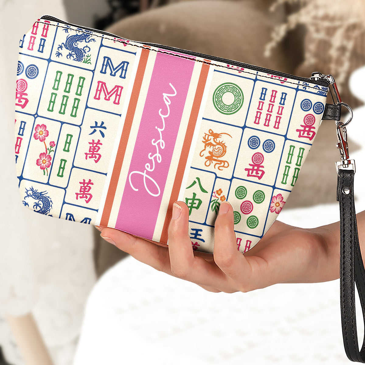 Custom Monogram, Name, Custom Mahjong Tile Bag Gift For Mahjong Lovers - Personalized Bag