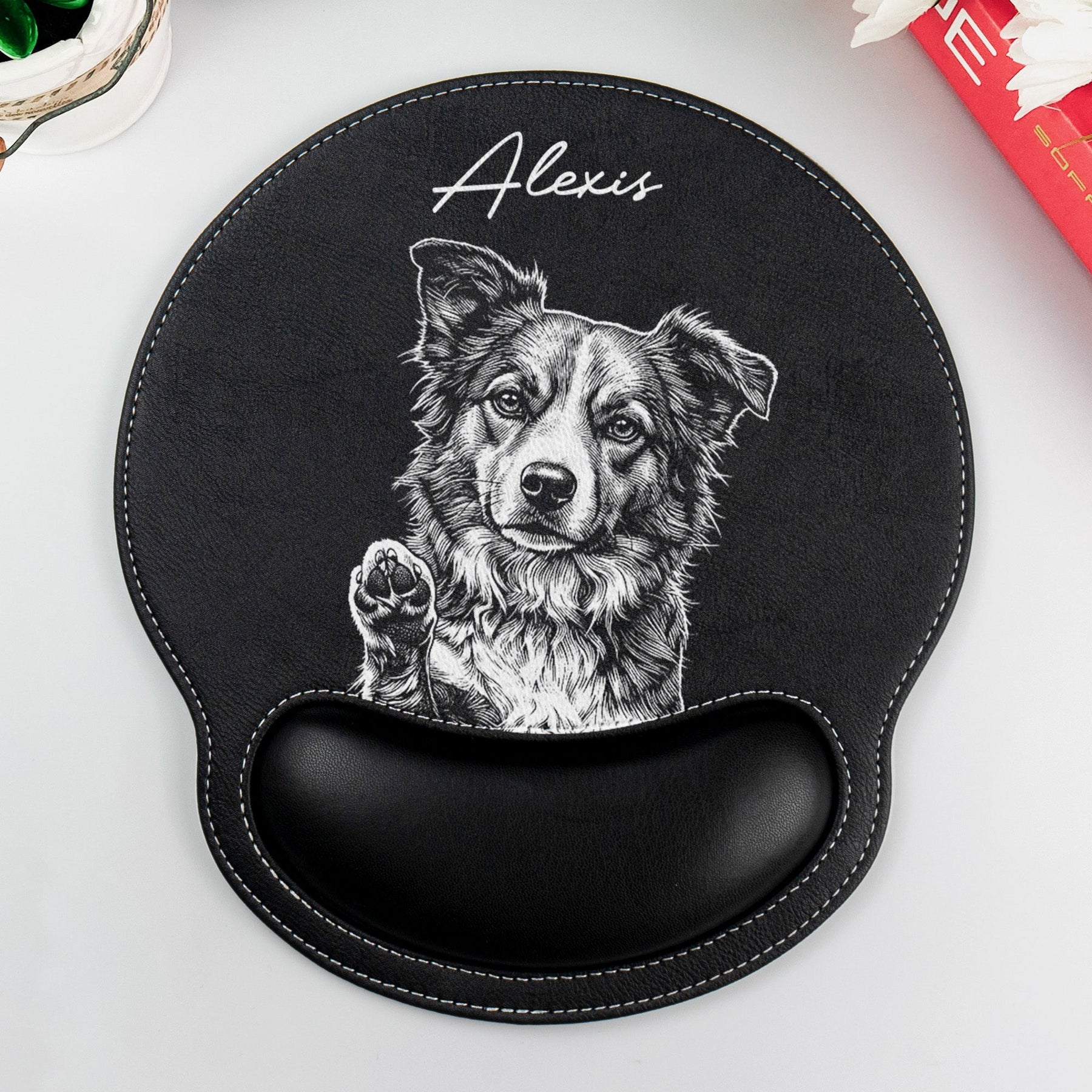 Custom Pet Portrait Sketch Line Art Gift For Pet Lovers - Personalized Mouse Pad