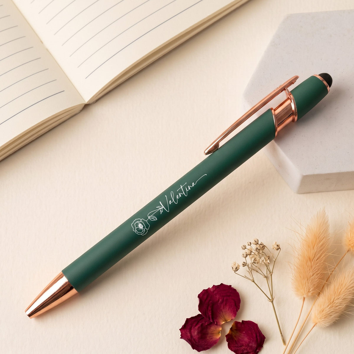 Custom Birth Flower & Name For Her, Daughter, Coworkers, Teacher - Personalized Pens
